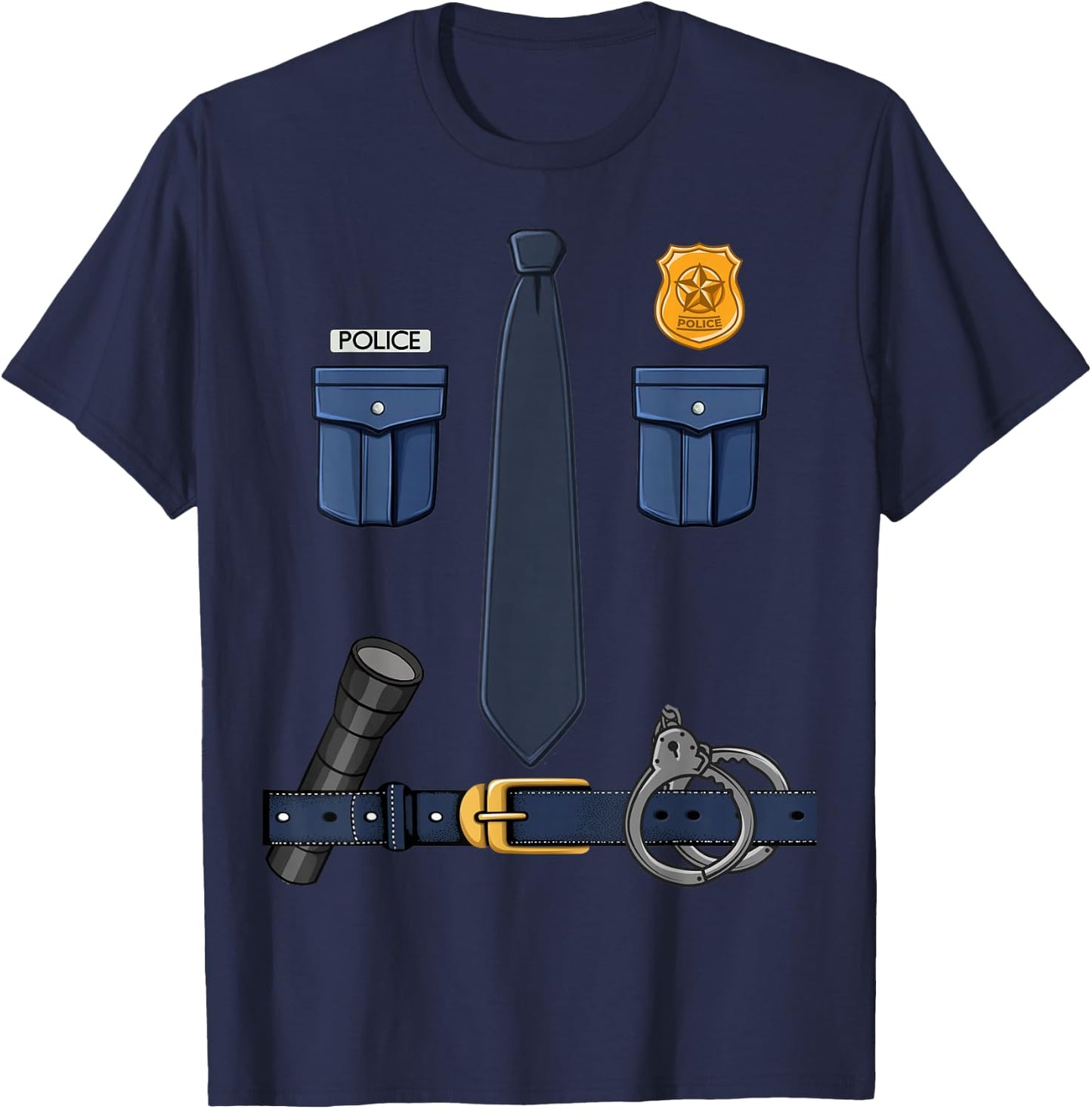 Funny Halloween Policeman Police Officer Costume T-Shirt - T-Shirt | Navy