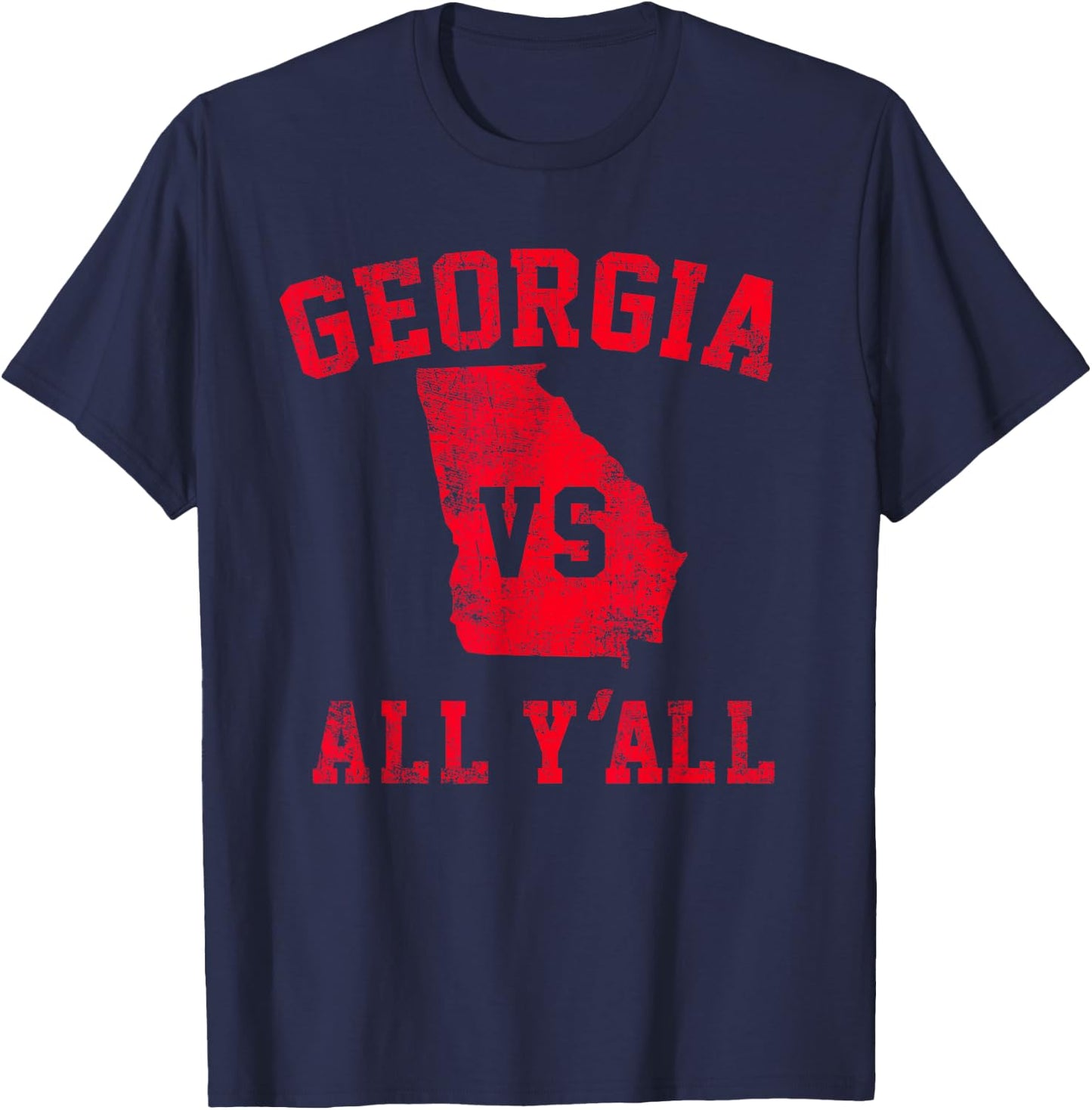 Georgia vs All Yall for Y'All Funny Georgia T-Shirt - T-Shirt | Navy