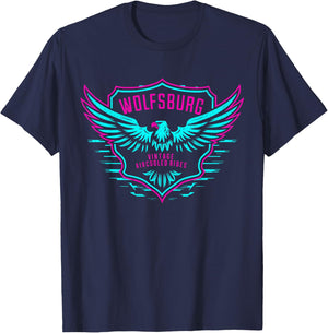 Retro Wolfsburg Germany Deutschland Vintage Air-Cooled Rides T-Shirt - T-Shirt | Navy