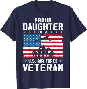 Proud Daughter Of A USAF Veteran T-Shirt - T-Shirt | Navy