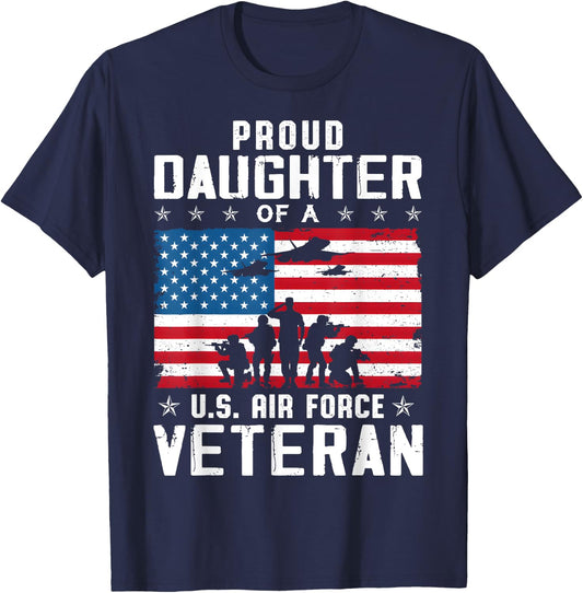 Proud Daughter Of A USAF Veteran T-Shirt - T-Shirt | Navy