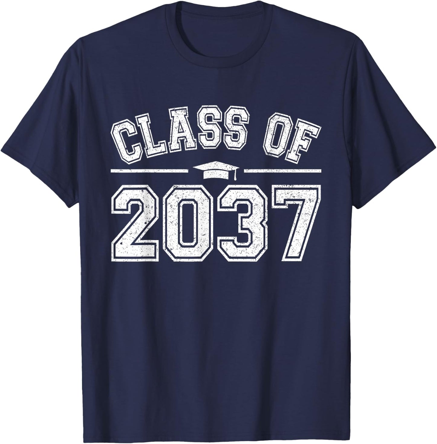 Preschool Class of 2037 Grow With Me Graduation 2037 Vintage T-Shirt - T-Shirt | Navy