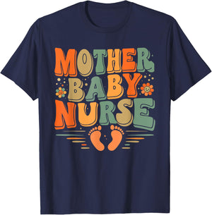 Postpartum Mother Baby Nurse Baby Postpartum Nursing Women T-Shirt - T-Shirt | Navy