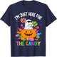I'm Just Here For The Candy Funny Ghost halloween T-Shirt - T-Shirt | Navy