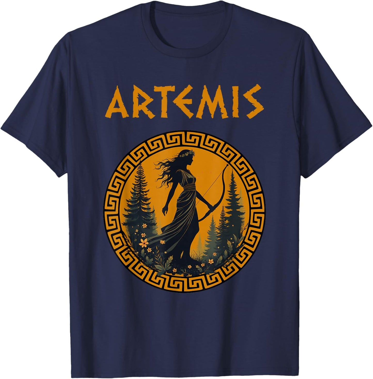 Agema Apparel -Adults Artemis Greek Goddess Greek Mythology , Black, Small T-Shirt - T-Shirt | Navy