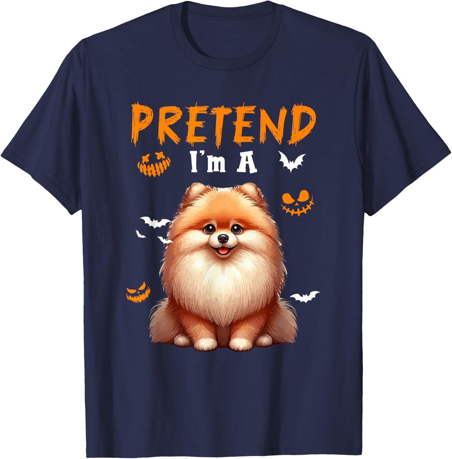 Pretend I'm A Pomeranian Halloween Costume Owner Kids T-Shirt - T-Shirt | Navy