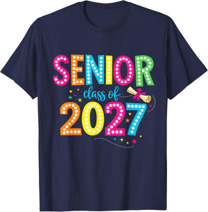 Senior 2027 Countdown Class of 2027 Girls Boys T-Shirt - T-Shirt | Navy