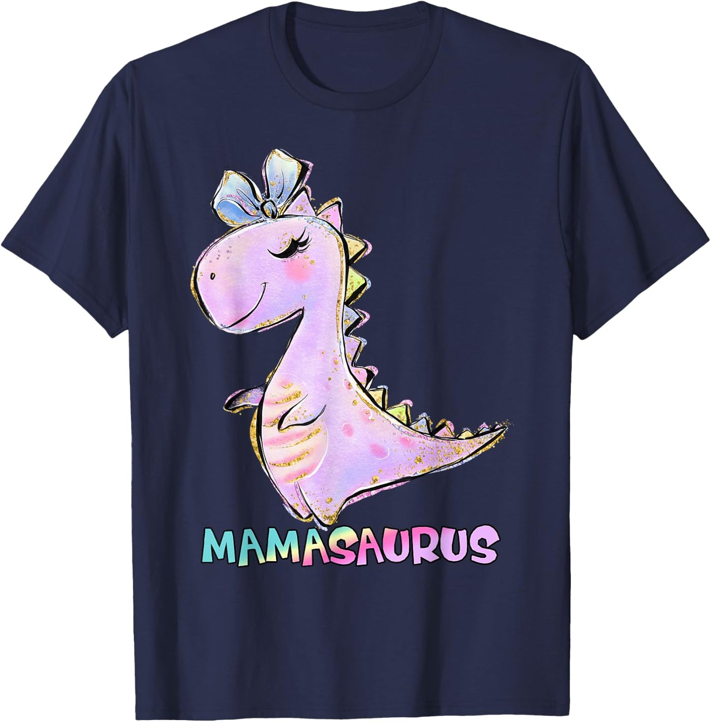Mama Dinosaur Family Matching Birthday Girls Party Daughter T-Shirt - T-Shirt | Navy