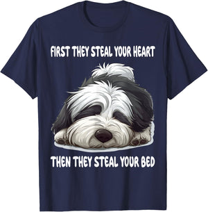 Old English Sheepdog Sleeping Pajamas Nightgown T-Shirt - T-Shirt | Navy