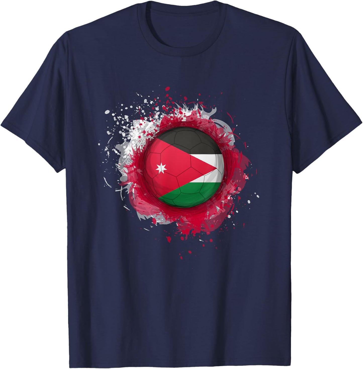 Proud Heritage Jordan Flag Soccer Ball T-Shirt - T-Shirt | Navy