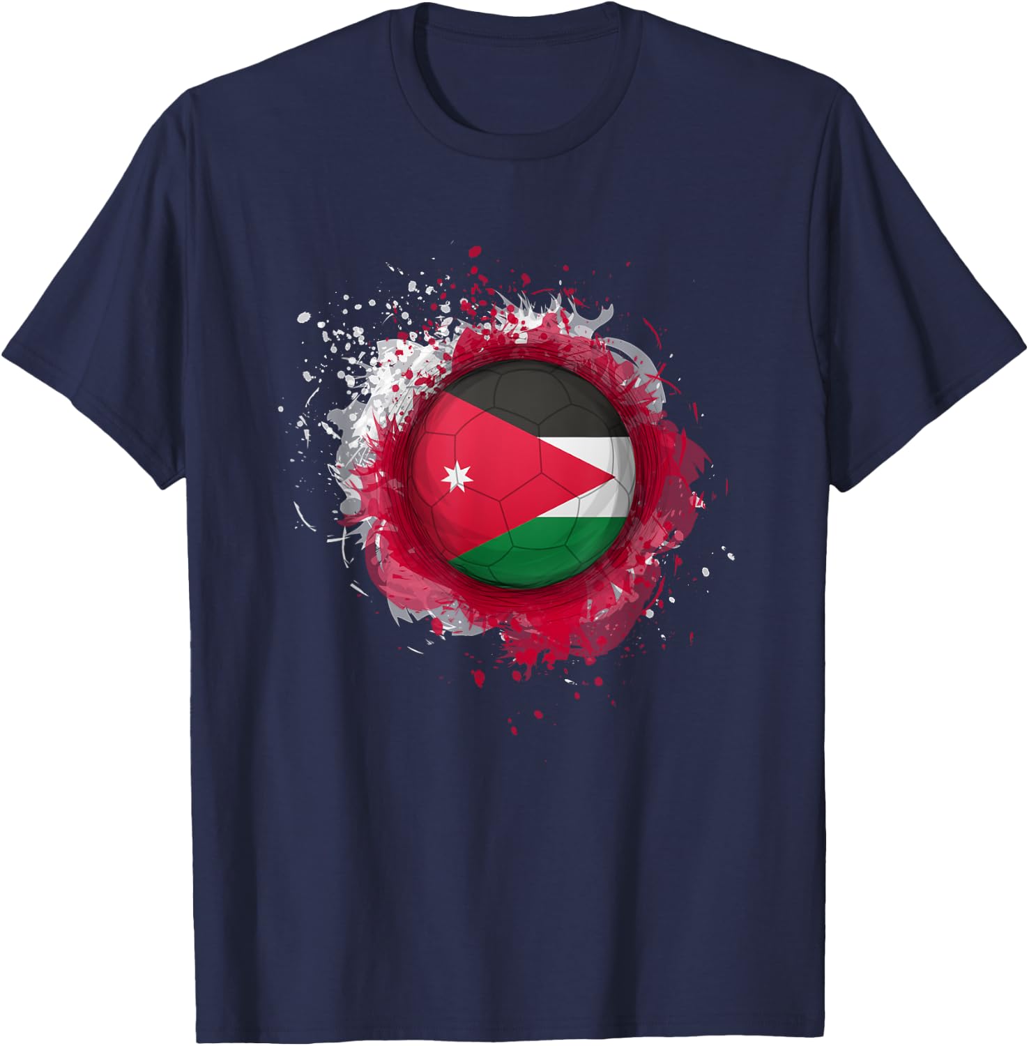 Proud Heritage Jordan Flag Soccer Ball T-Shirt - T-Shirt | Navy