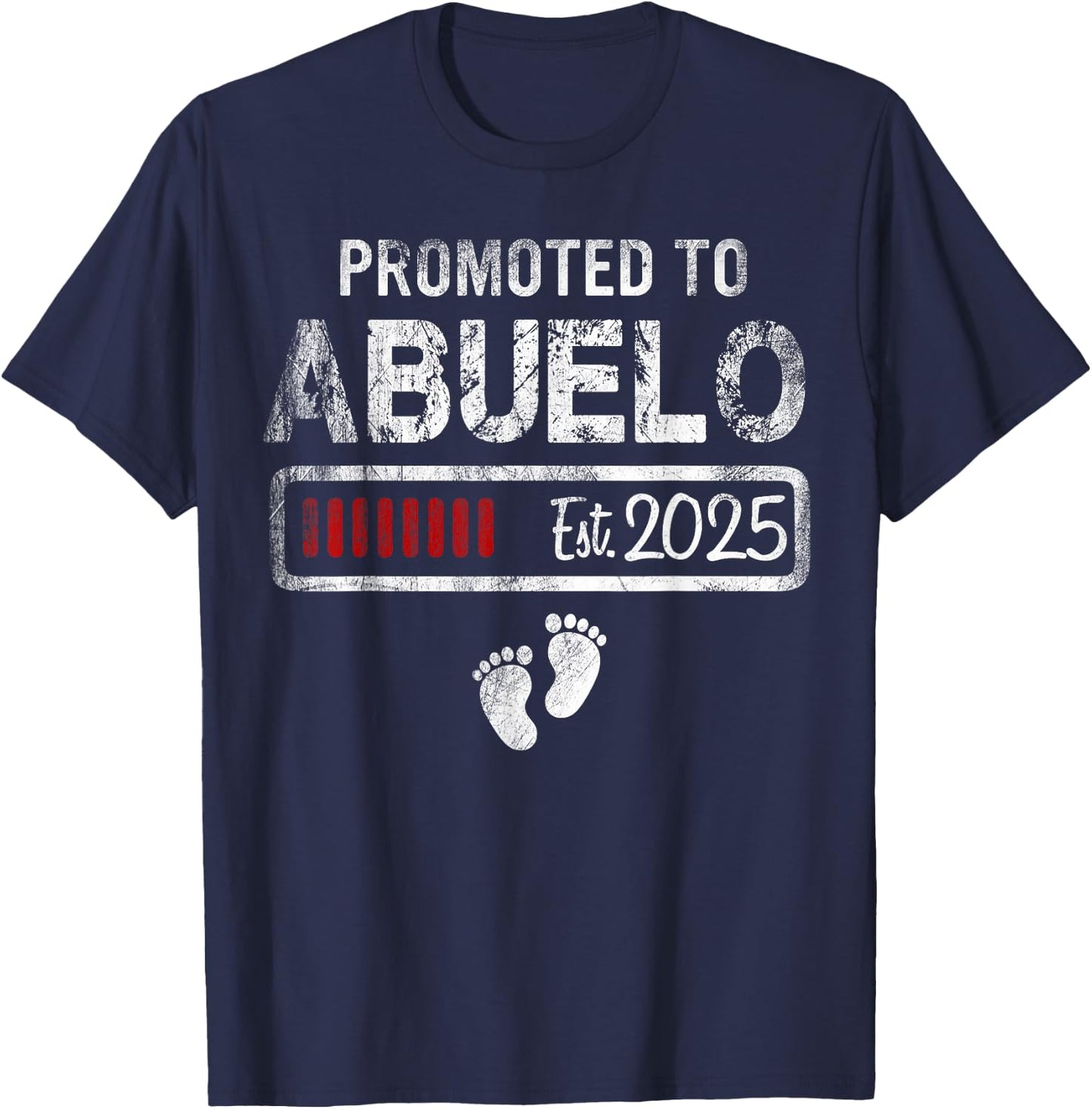 Promoted to Abuelo 2025 - Present For First Time New Abuelo T-Shirt - T-Shirt | Navy