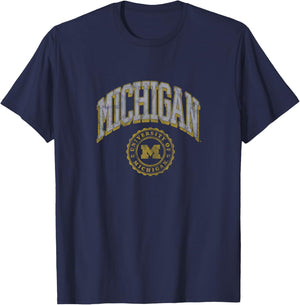 University of Michigan Wolverines U of M Classic Seal T-Shirt - T-Shirt | Navy