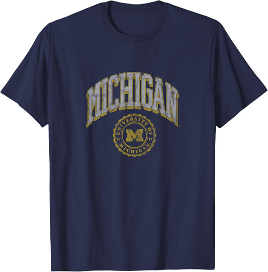 University of Michigan Wolverines U of M Classic Seal T-Shirt - T-Shirt | Navy