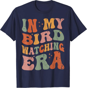 Cute In My Bird Watching Era Funny Birds Lovers T-Shirt - T-Shirt | Navy
