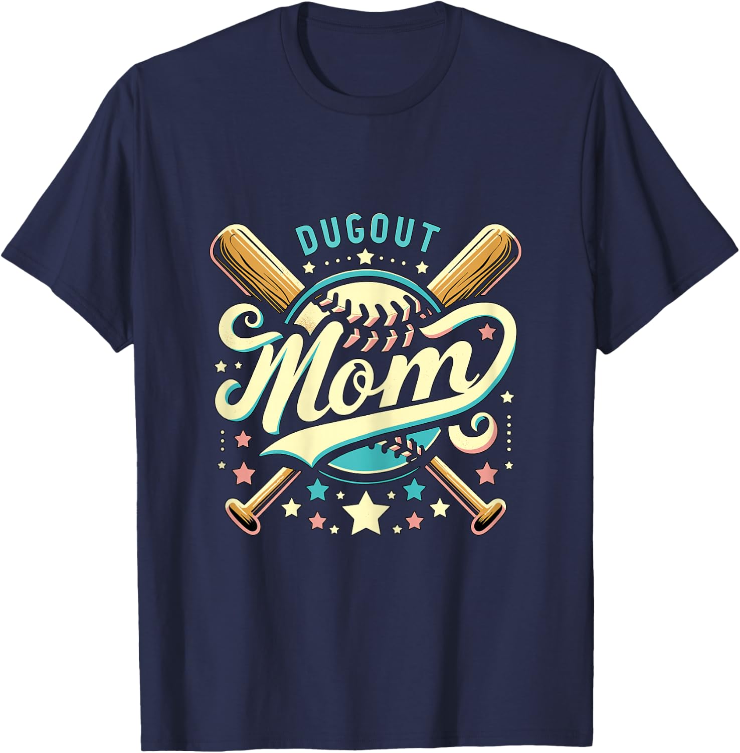 Dugout Mom Dugout Player Mother's Day T-Shirt - T-Shirt | Navy