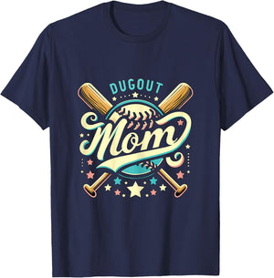 Dugout Mom Dugout Player Mother's Day T-Shirt - T-Shirt | Navy