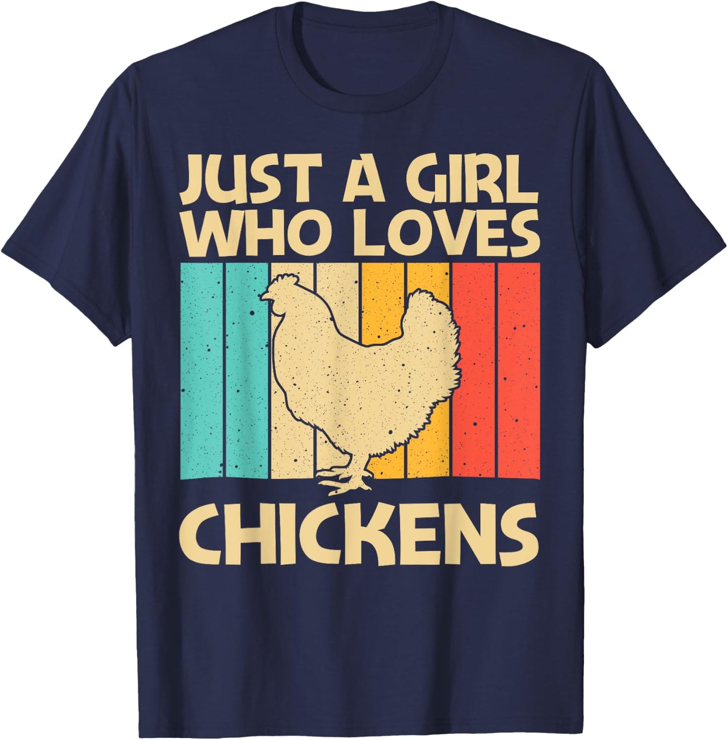 Funny Chicken Art For Girls Mom Chicken Farmer Poultry Lover T-Shirt - T-Shirt | Navy