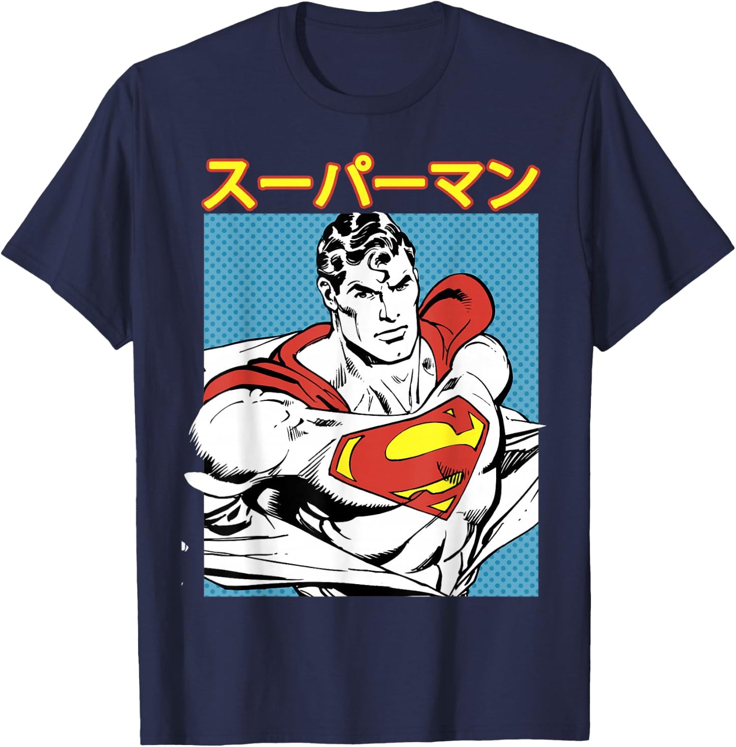 DC Comics Superman Kanji Comic Portrait T-Shirt - T-Shirt | Navy