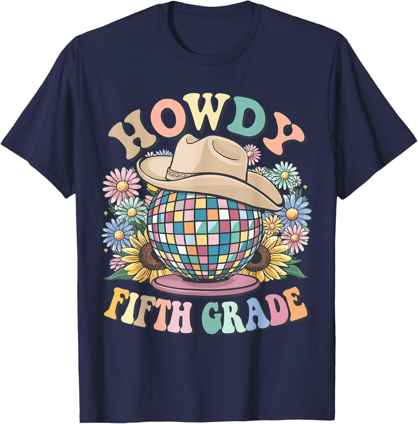 Howdy Fifth Grade Cowgirl Western 5th Grade Back to School T-Shirt - T-Shirt | Navy