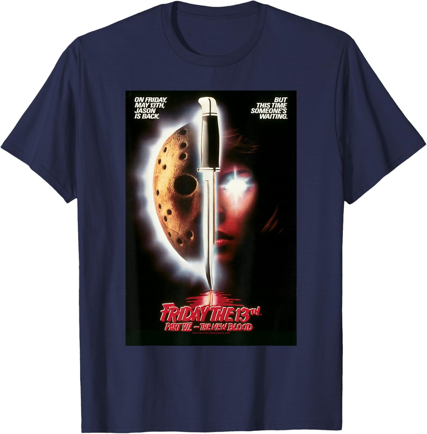 Friday the 13th New Blood Poster T-Shirt - T-Shirt | Navy