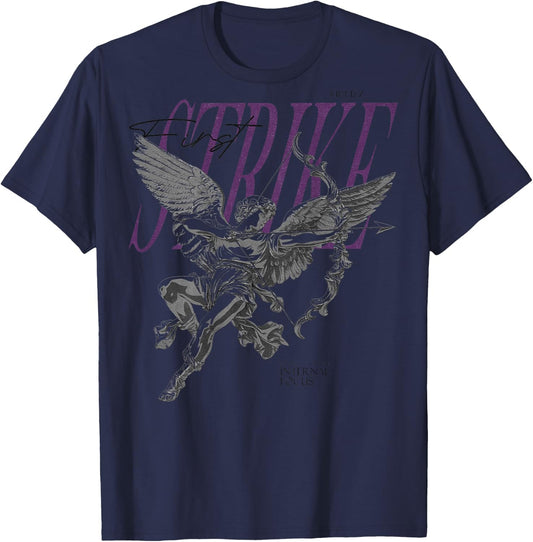 Hip Hop Vintage Edgy Urban Y2K Back Print Streetwear Angel T-Shirt - T-Shirt | Navy