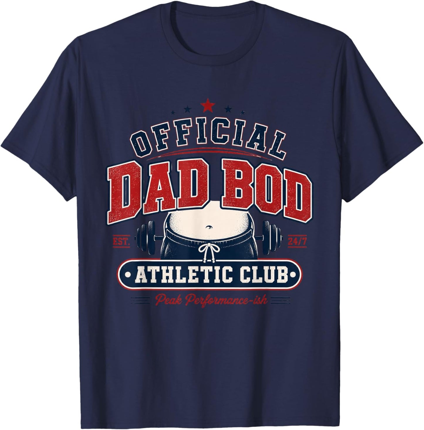 Official Dad BOD Athletic Club T-Shirt - T-Shirt | Navy