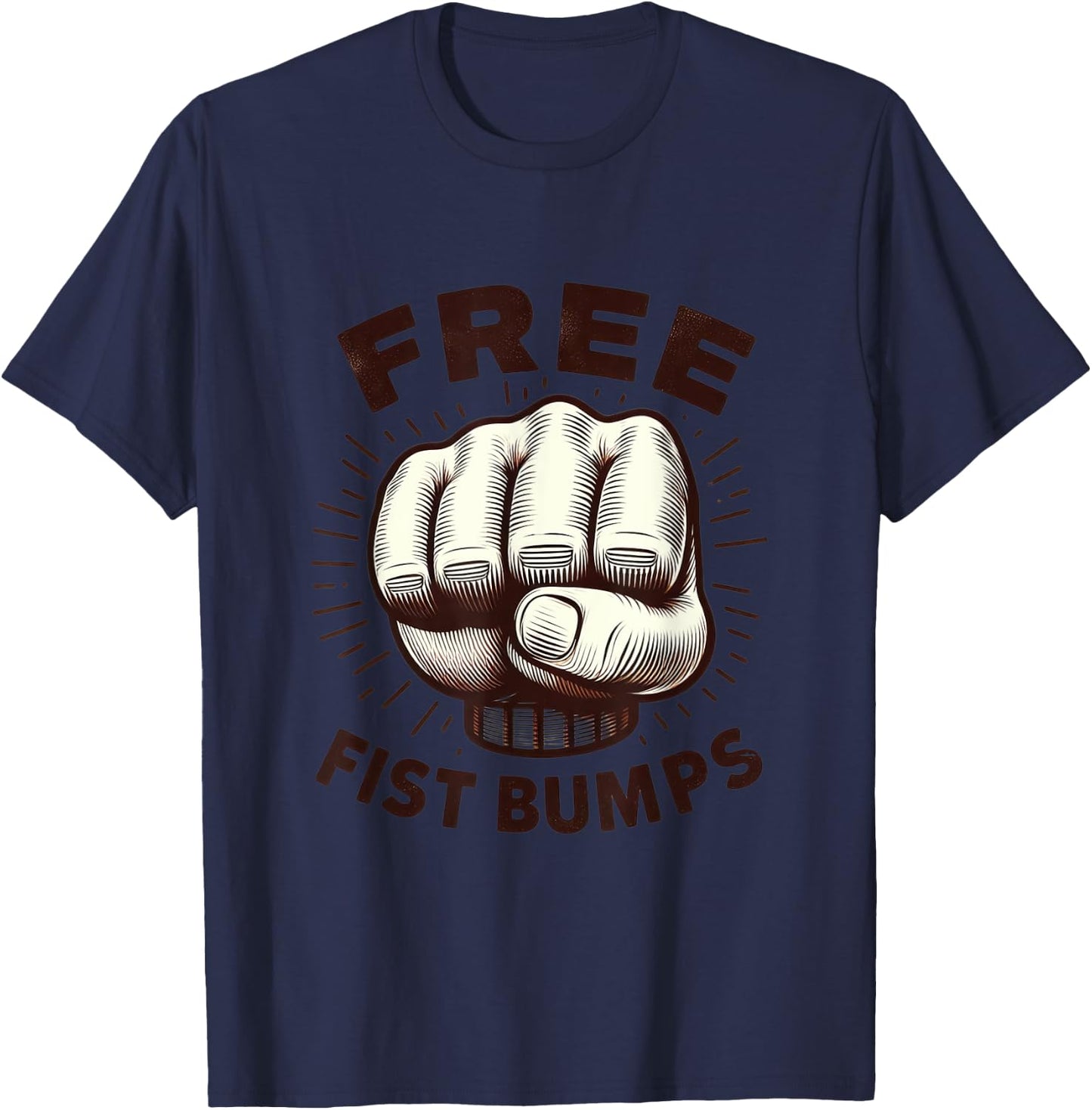 Funny Graphic Shirt Novelty Fist Pump Guy T-Shirt - T-Shirt | Navy