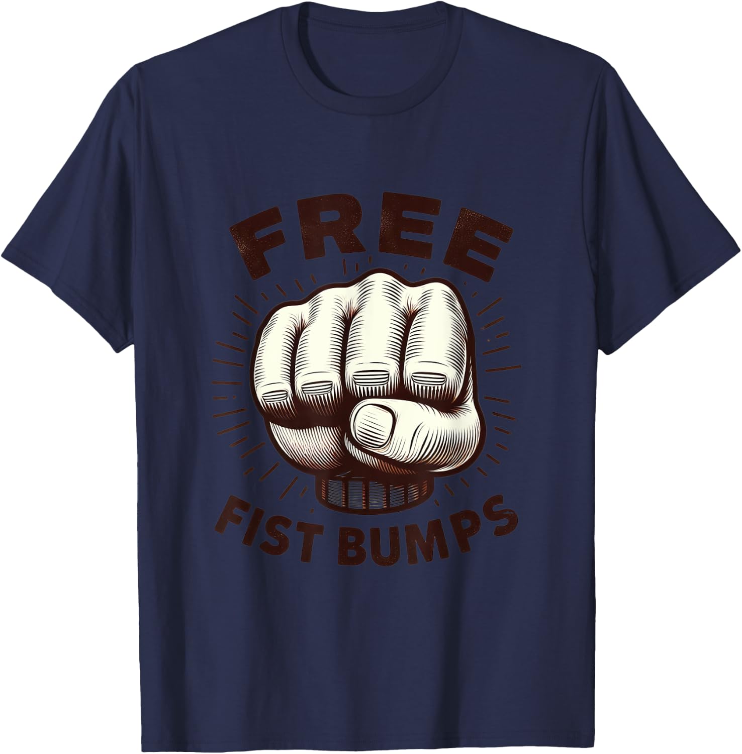 Funny Graphic Shirt Novelty Fist Pump Guy T-Shirt - T-Shirt | Navy