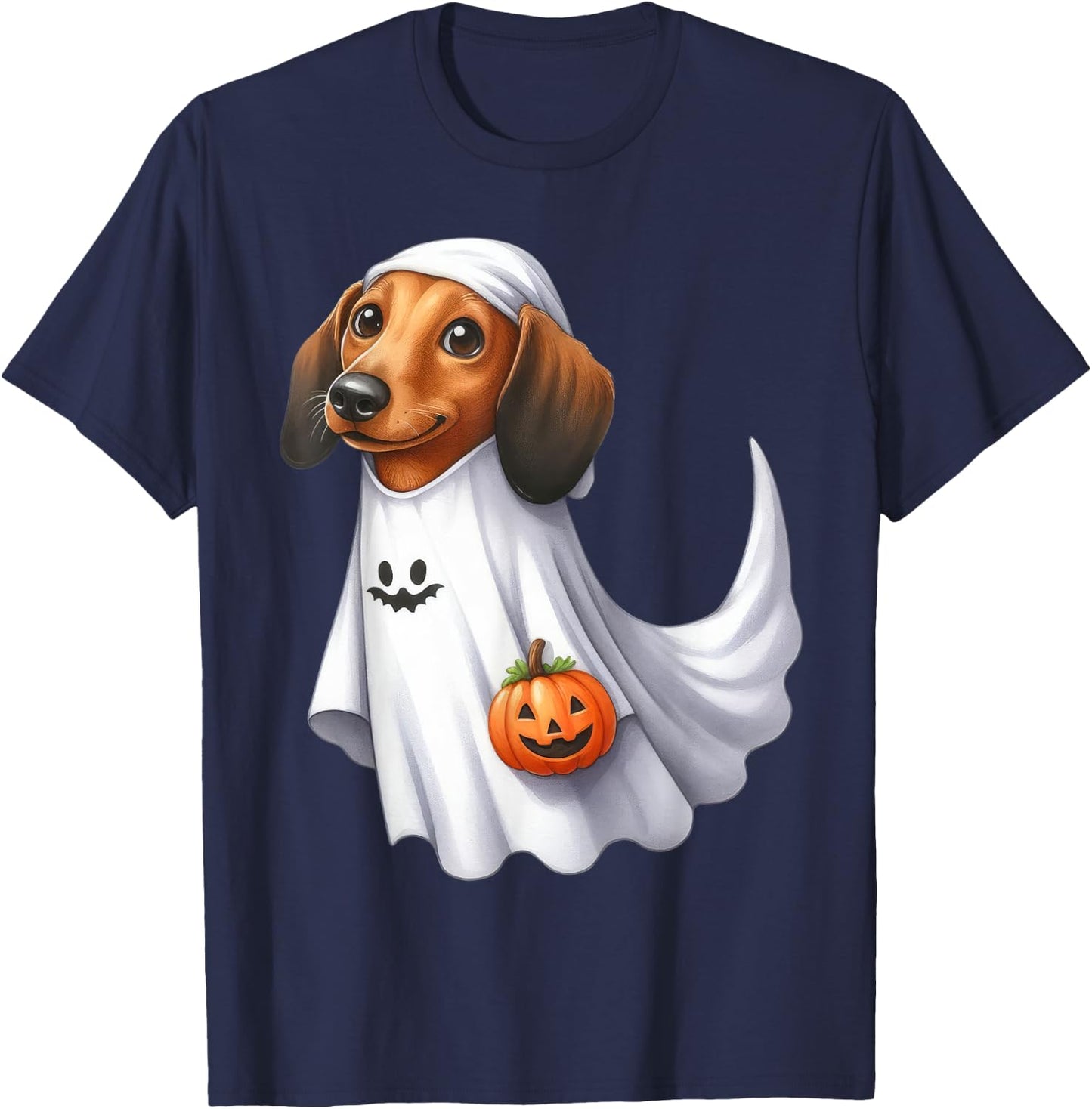 Dachshund Dog Halloween Costume Party Ghost Weiner Dog Men Women Kids T-Shirt - T-Shirt | Navy