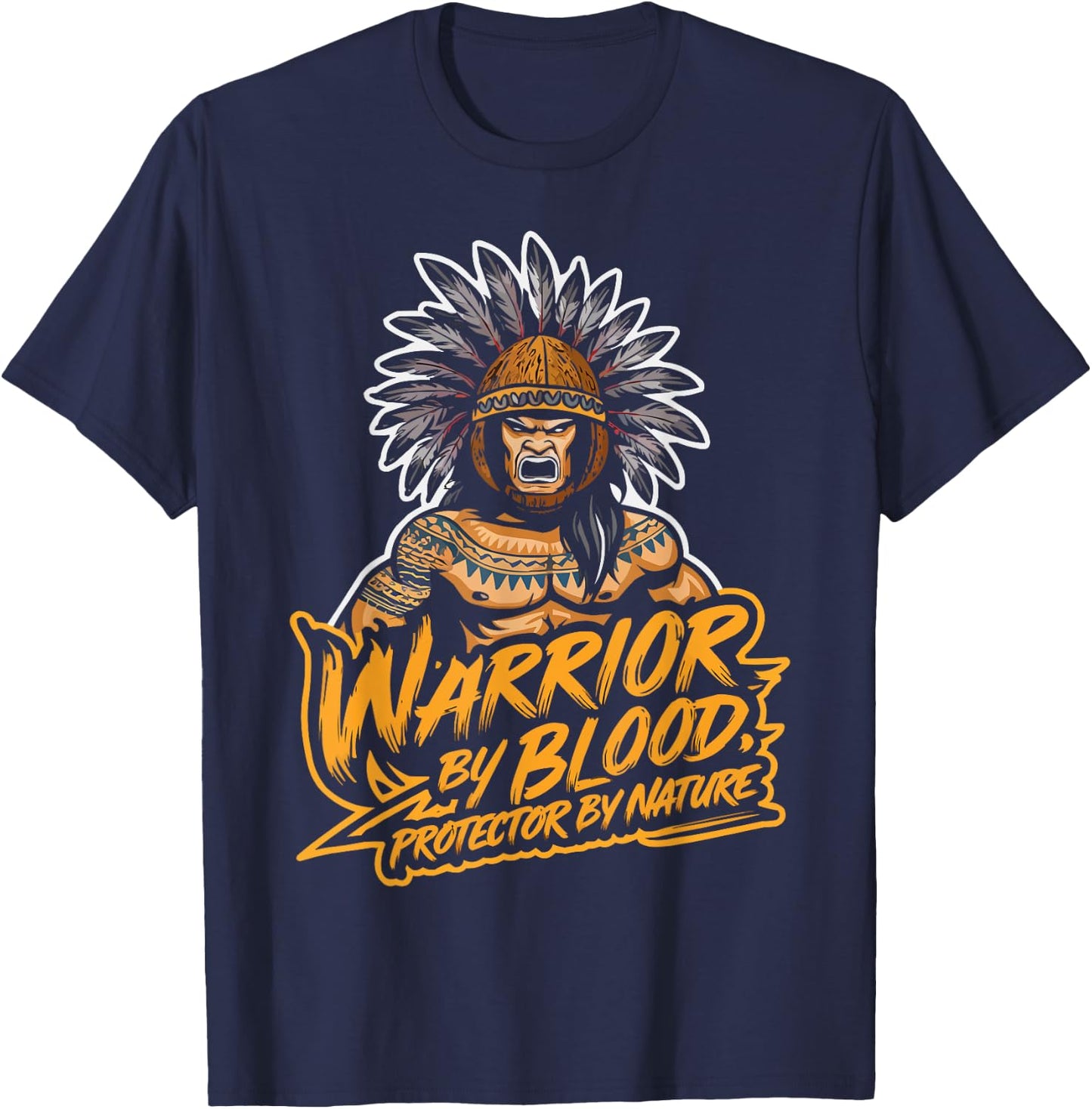 Kanaka Maoli Warrior Native Hawaiian Islands Hawaii Flag T-Shirt - T-Shirt | Navy