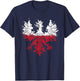 POLISH Eagle, Poland Pride, White Red Flag, Novelty T-Shirt - T-Shirt | Navy