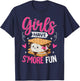 Camping Smores Girls have S'more Fun Cute Kawaii Smores T-Shirt - T-Shirt | Navy