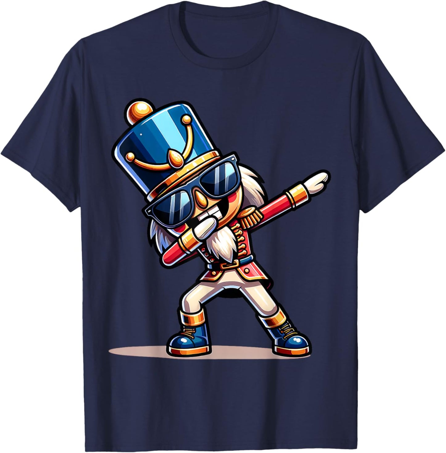 Christmas Nutcracker Dabbing Boys Santa Xmas Funny T-Shirt - T-Shirt | Navy