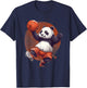 Basketball Bear Panda Basketball Hoop Drawing Animal Art T-Shirt - T-Shirt | Navy