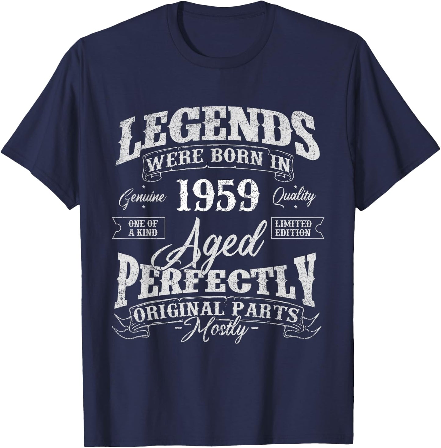 Legends Were Born In 1959 Year Of Birth Birthday T-Shirt - T-Shirt | Navy