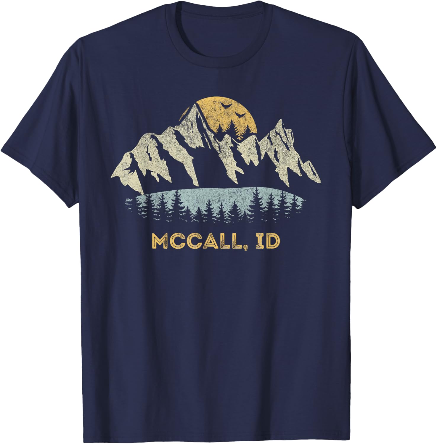 Mccall Idaho Mountain Sunset Sunrise ID T-Shirt - T-Shirt | Navy