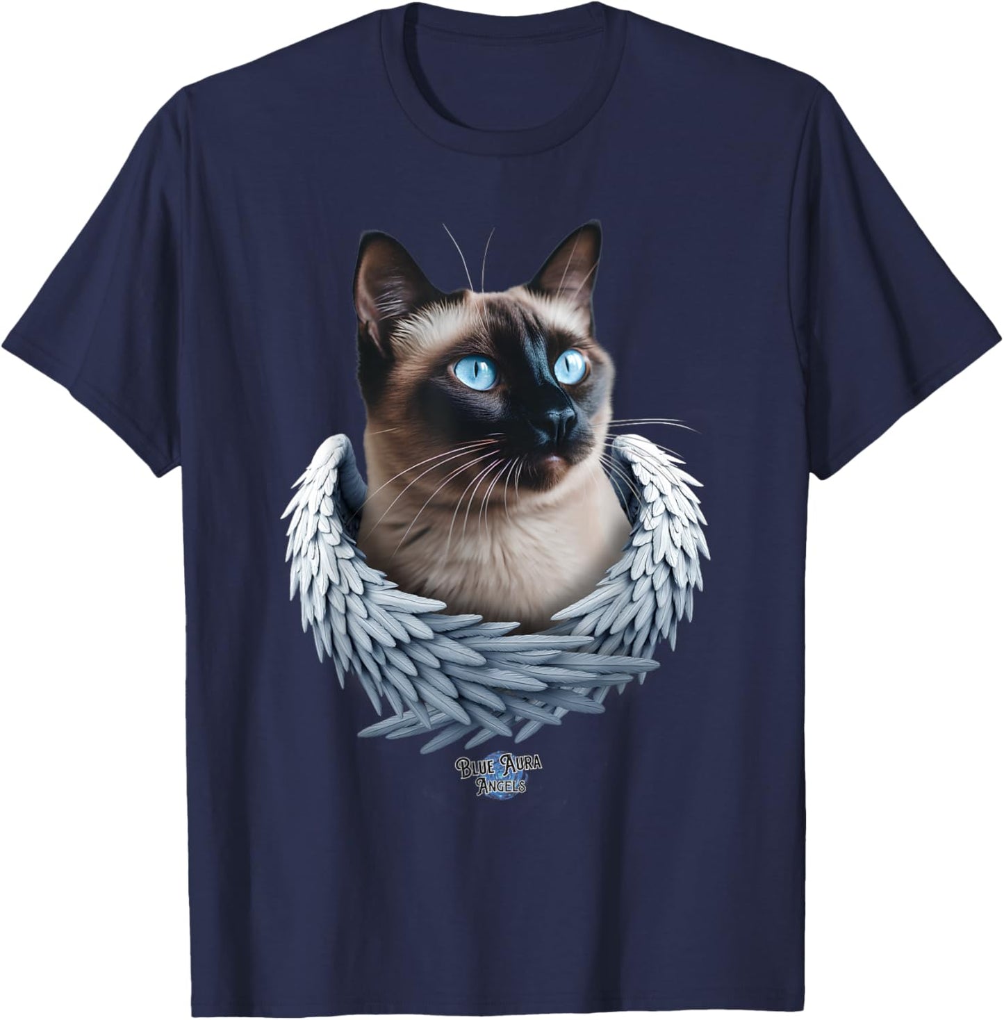 Siamese Cat Memorial Angel T-Shirt - T-Shirt | Navy