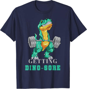 Getting Dino-Sore Gym Dinosaur T Rex Workout T-Shirt - T-Shirt | Navy