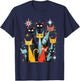 Vintage Retro Mid-Century Modern Look Cats 50s 60s Style T-Shirt - T-Shirt | Navy