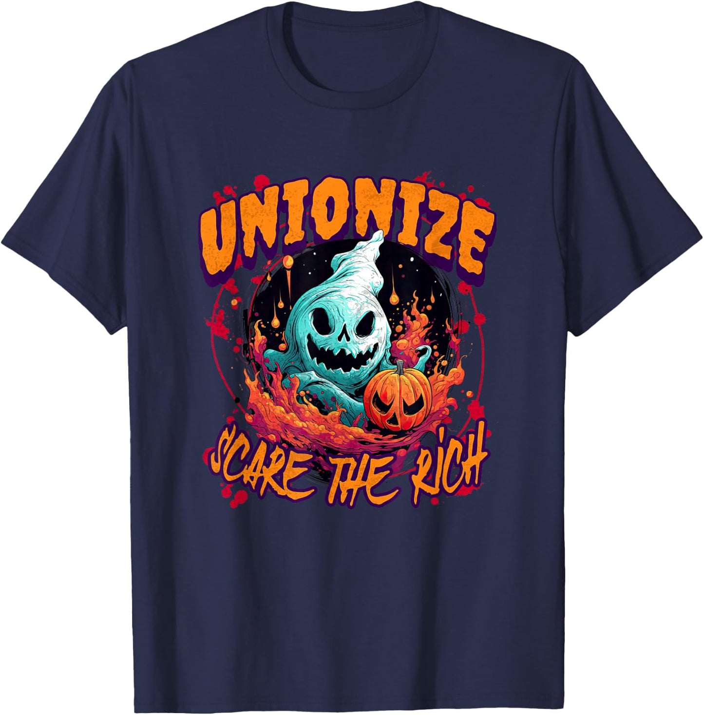 Unionize Halloween, Spooky Pro Union, For Union Member T-Shirt - T-Shirt | Navy