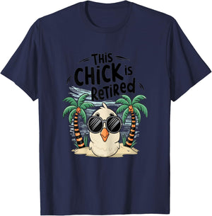 Freedom Years Fashions This Chick is Retired Women's Retirement Celebration , Female X-Small, Grey T-Shirt - T-Shirt | Navy
