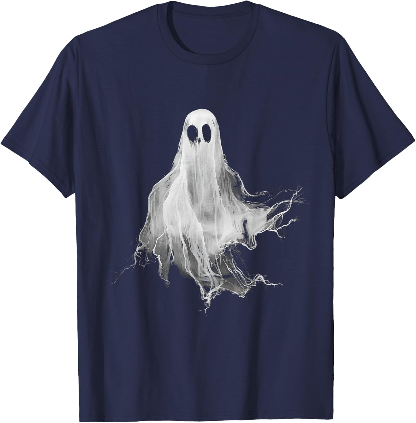Ghost Horror Spooky Spirit Scary Halloween Goth Aesthetic T-Shirt - T-Shirt | Navy