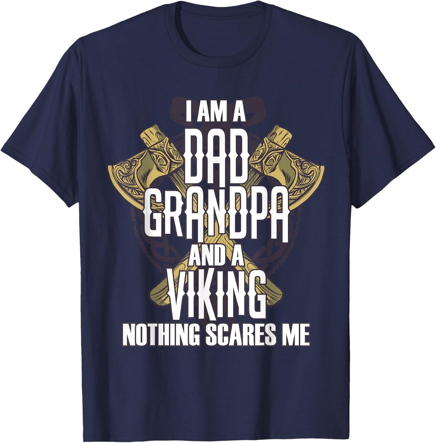 Father Grandpa Viking Scandinavia Warrior Walhalla Gift T-Shirt - T-Shirt | Navy