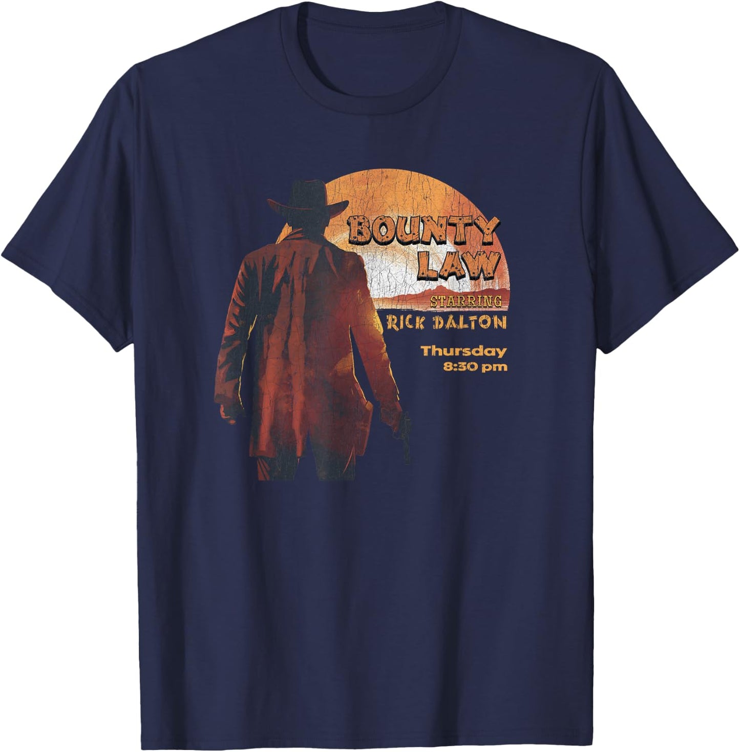 Bounty Law | Classic Hollywood Movie Distressed T-Shirt - T-Shirt | Navy