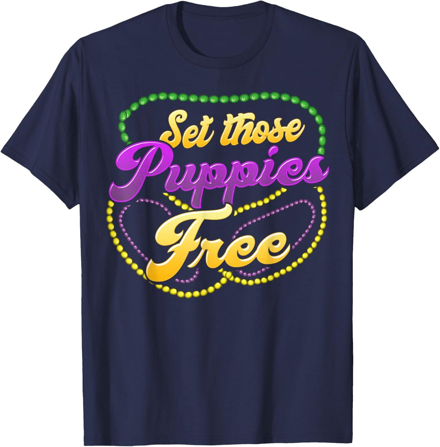 Mardis Gras Festival Beads, Boobs. T-Shirt - T-Shirt | Navy