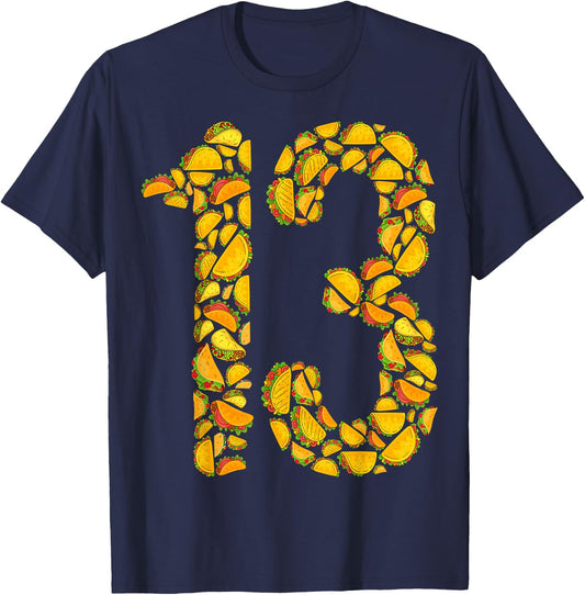 Thirteen Taco Bout My 13th Birthday Funny Mexican Family T-Shirt - T-Shirt | Navy