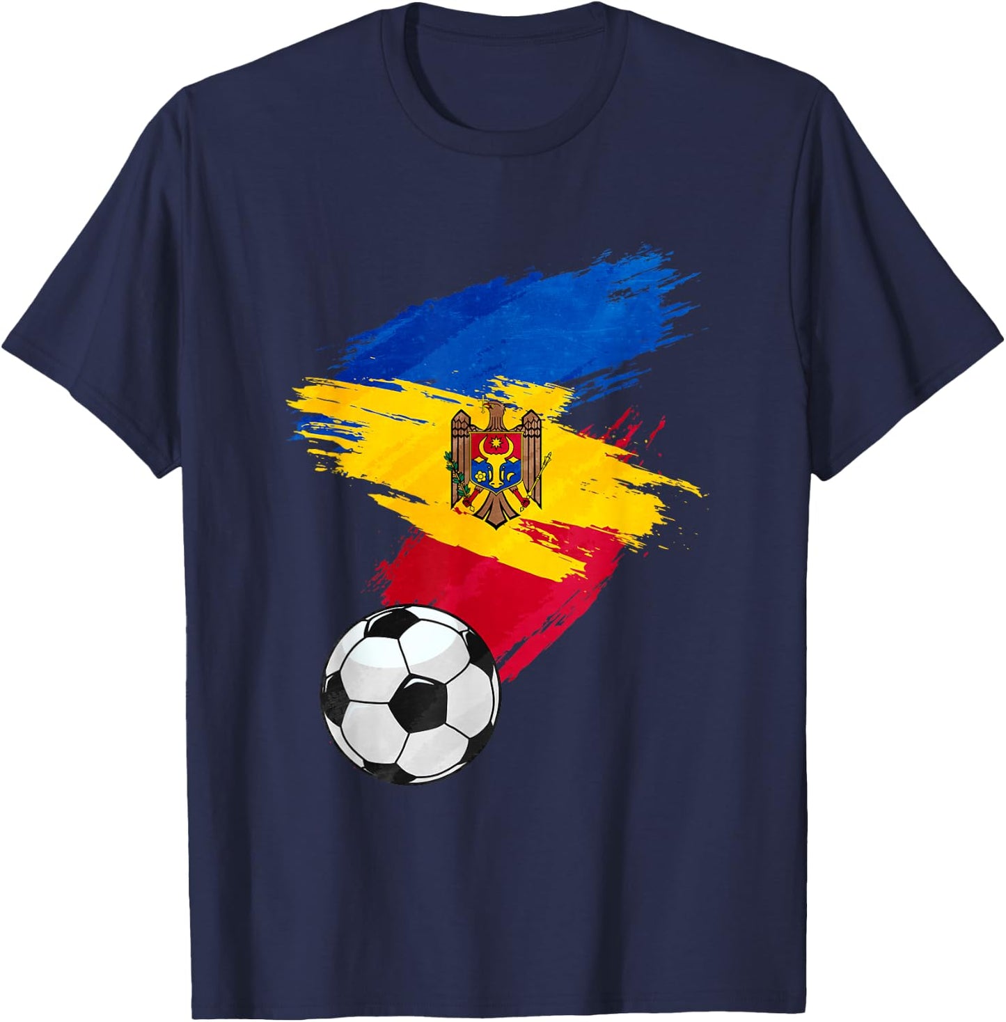 Moldova Soccer Football Flag T-Shirt - T-Shirt | Navy