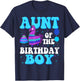 Aunt Of The Birthday Boy Llama Mom And Dad Family Party T-Shirt - T-Shirt | Navy