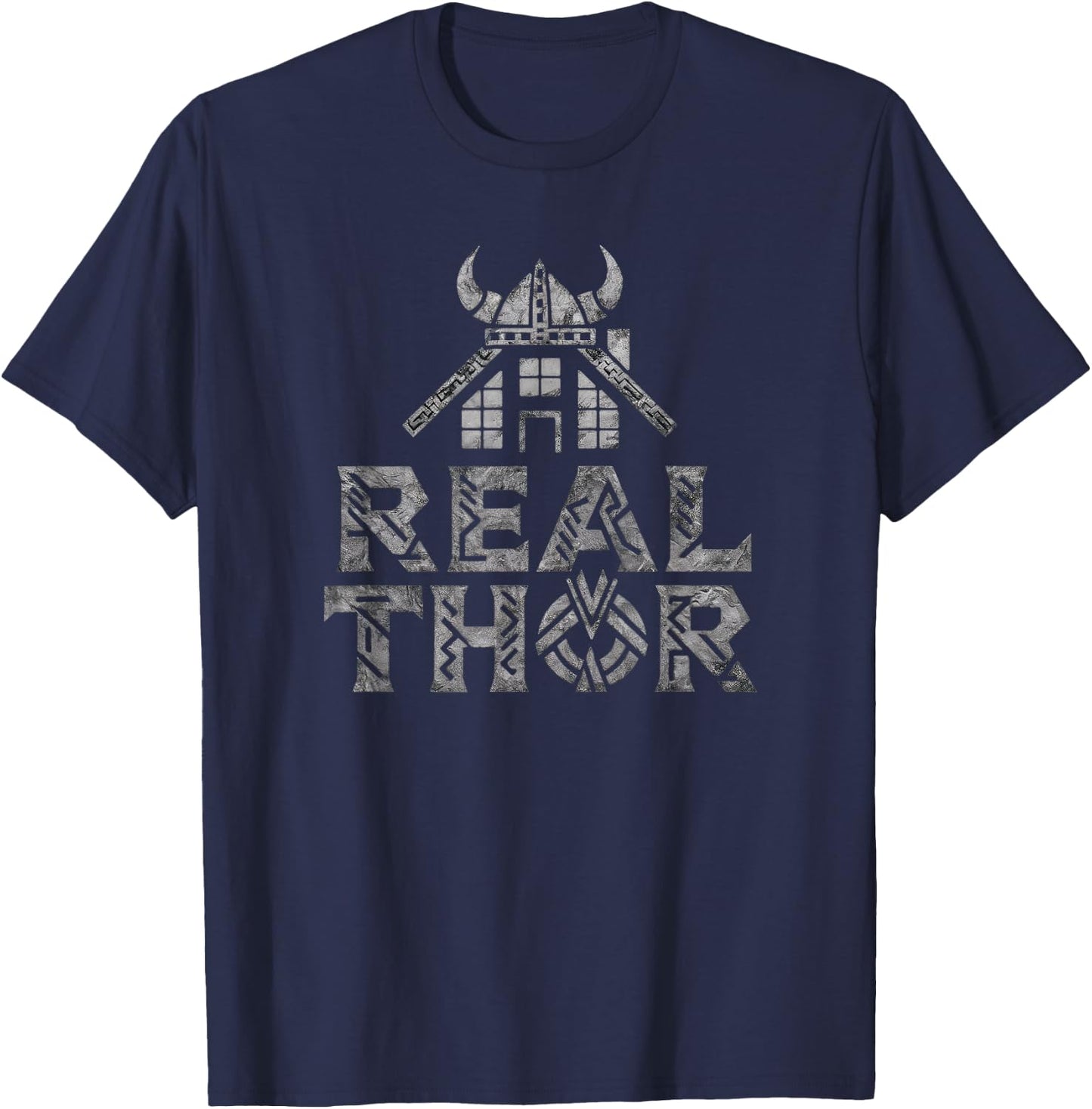 Realtor Viking Real Thor - Real Estate And Nose Mythology T-Shirt - T-Shirt | Navy